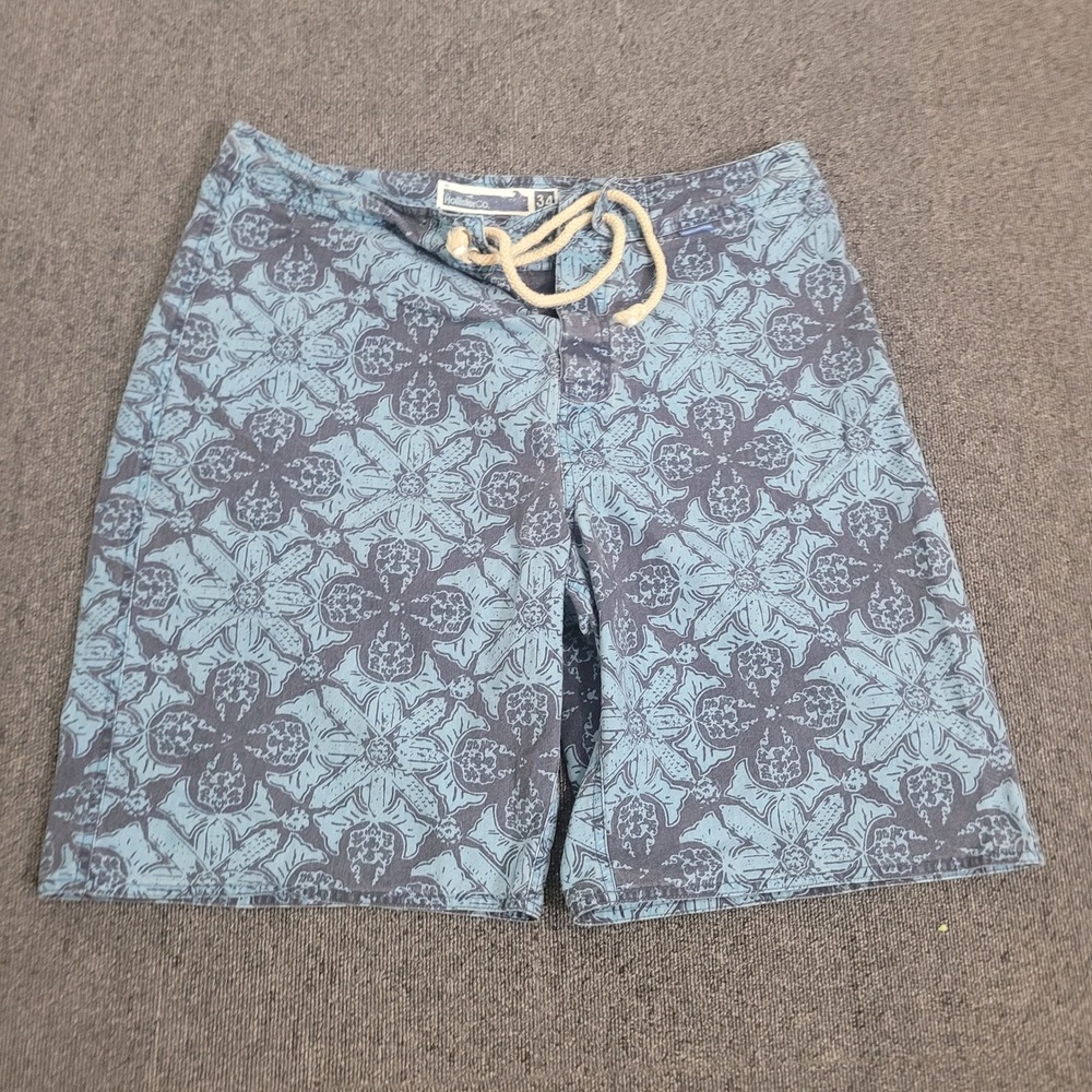 Hollister 34 Board Shorts Mens Blue‎ Floral Mandala Print Surf Swim Trunks